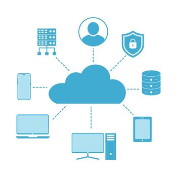 Cloud computing and security vector