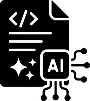 code document icon for artificial intelligence programming vector