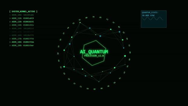 quantum artificiel intelligence processeur Les données En traitement interface video