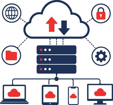 Cloud Computing Server Network vector