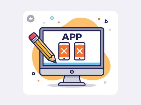 Digital Interface Creation App Development and Testing Process vector