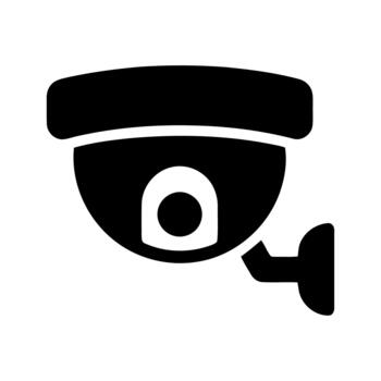 Solid Surveillance Security Camera Device Shape Icon vector