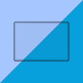 Split tone blue rectangular panel transparent with rectangle diagonal gradient transparent vector