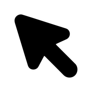 sólido negro computadora ratón puntero flecha cursor icono con redondeado bordes vector