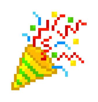 Confetti Popper Exploding Pixel Art vector