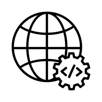 Programming icon . Software development illustration sign. Coding symbol. Developer logo or mark. vector