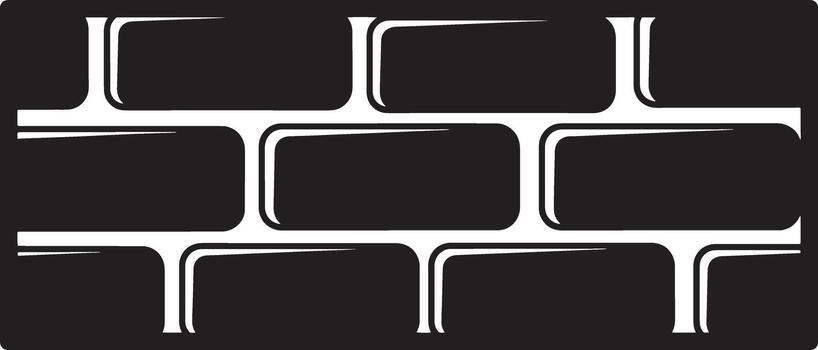 Solid black brick wall stencil pattern vector