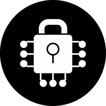 Cryptography Secure Algorithm Glyph Circle Inverted vector