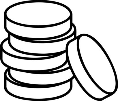 Simple coin stack icon without background vector