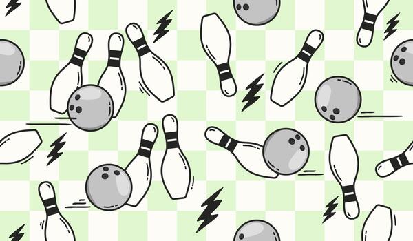 Bowling pattern background vector