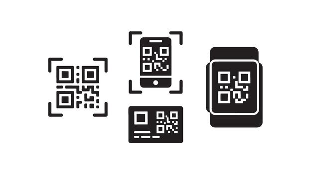 Qr code icon set, qr code icon, qr code icon, qr code vector