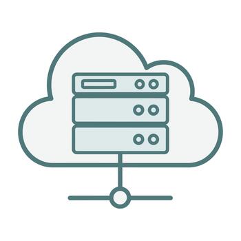Cloud server hosting infrastructure technology vector