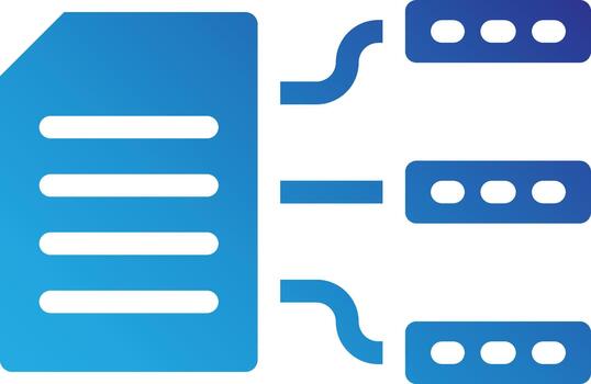 Document data extraction process icon flat gradient style vector