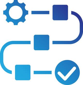 secuencial flujo de trabajo tarea Progreso icono plano degradado estilo vector