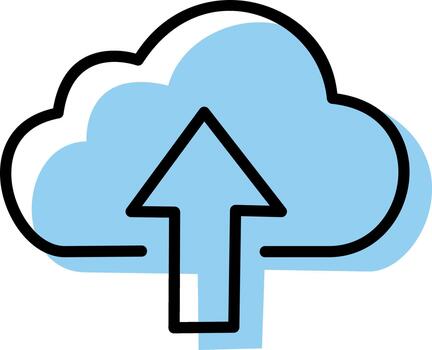 Cloud computing data upload service icon vector