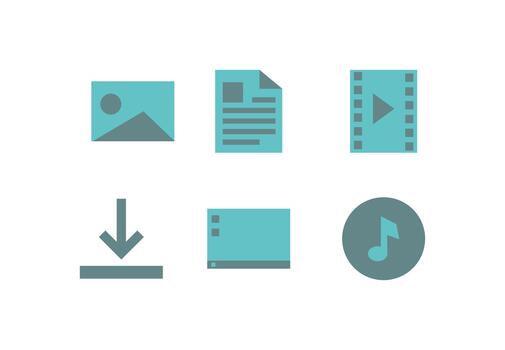 Multimedia Interface Icon Set vector
