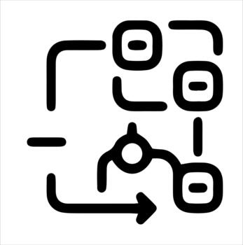 Process Algorithm and Data Processing Workflow Line Icon vector