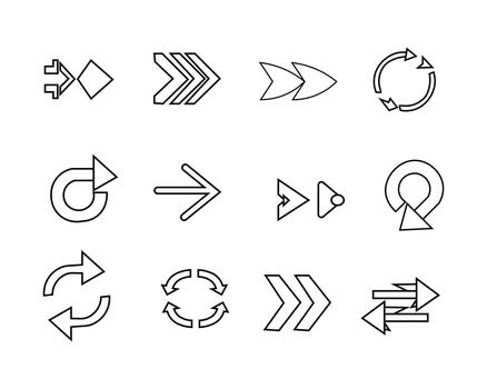 Loop Cycle Loading Process Arrow Icons Array vector