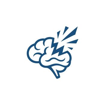 explotando cerebro logo diseño vector