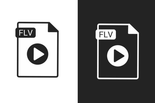 flv archivo icono datos documento vector