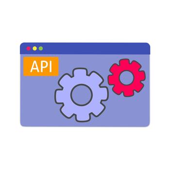 API interface with gears vector