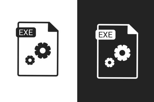 Exe file icon data document vector