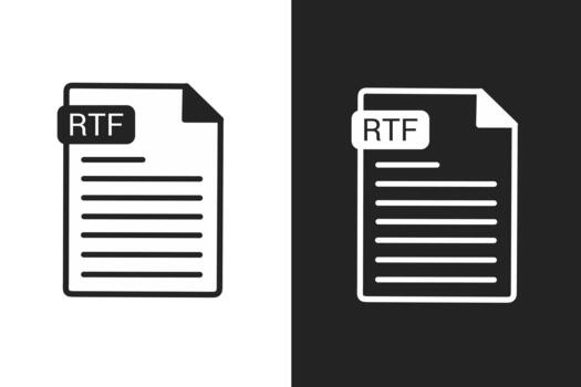 rtf archivo icono datos documento vector