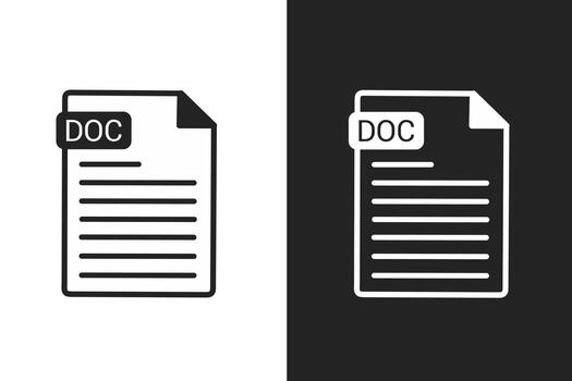 Doc file icon data document vector
