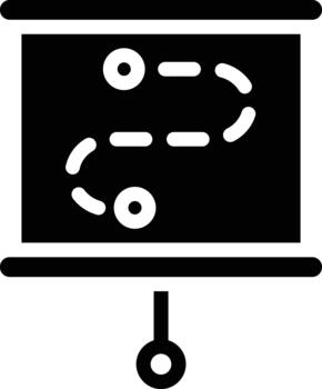 Strategic Roadmap Presentation Solid Icon vector