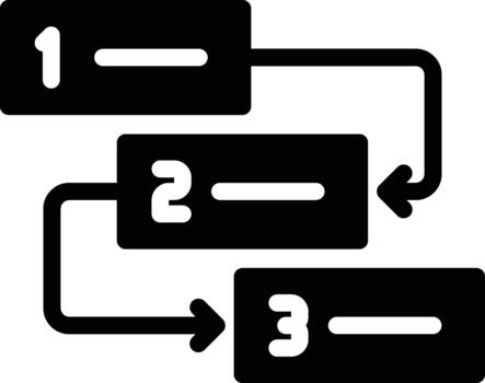 Sequential Step Process Solid Icon vector