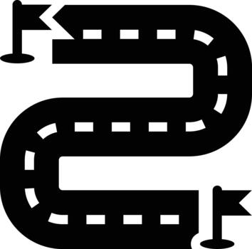 Project Completion Road Solid Icon vector