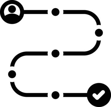 usuario viaje Progreso sólido icono vector
