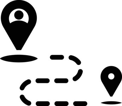punto a punto navegación sólido icono vector