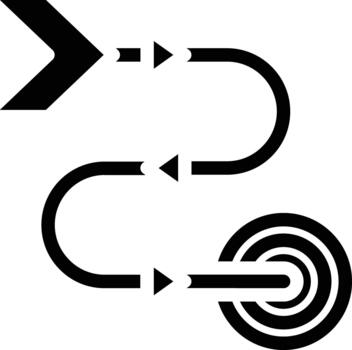 objetivo objetivo camino sólido icono vector