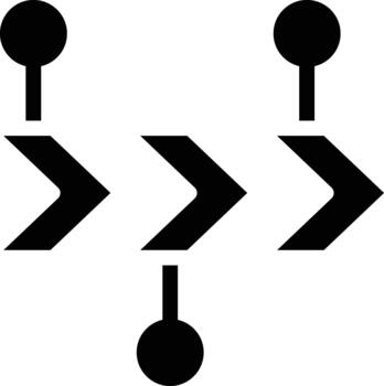 proceso secuencia diagrama sólido icono vector