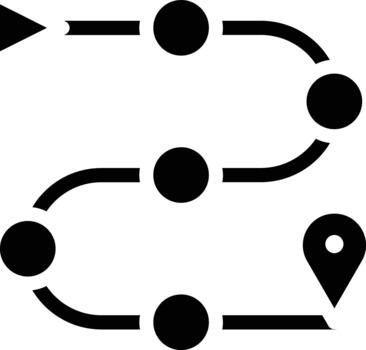 Winding Workflow Path Solid Icon vector