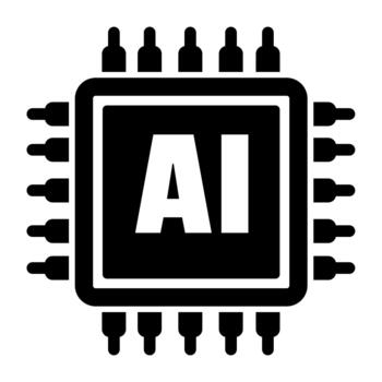ai chip procesador semiconductor tecnología informática hardware icono vector