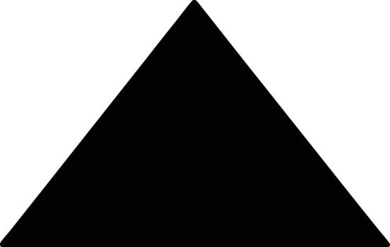 sencillo sólido negro triángulo forma icono vector
