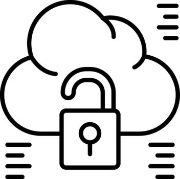 Cloud Lock Encrypted Cloud Lock Data Security Protection vector