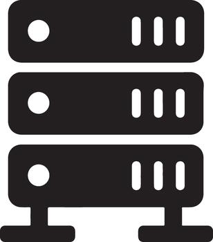 Server Stack Icon for Cloud Computing Data Center Hosting and Network Infrastructure vector