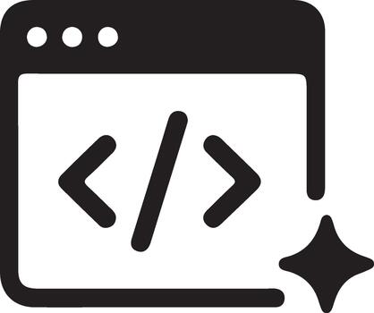 ai codificación ventana icono para software desarrollo programación artificial inteligencia y web desarrollo vector