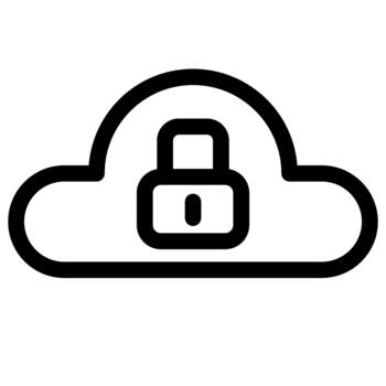 Secure Cloud Storage- Protected Data Icon- Cloud Computing Security vector