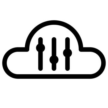 nube informática ajustes- controlar panel vector