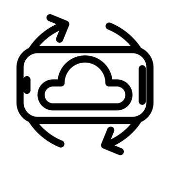 giratorio nube datos- móvil nube informática icono vector