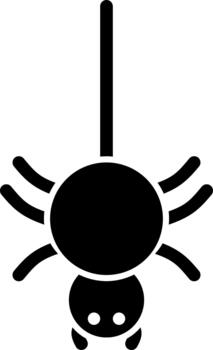 spider hanging solid icon vector