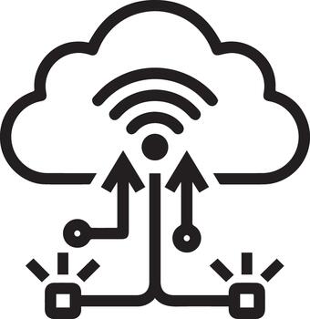 nube informática inalámbrico red conexión icono vector