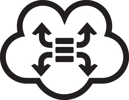 Cloud Database Server Data Distribution Icon vector