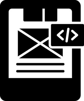 Glyph Icon Design Coding Advanced Coding Workflow For Software Engineering vector