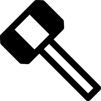 hammer solid line icon vector
